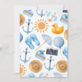 Blue Splish Beach Bash Verjaardag Kaart (Achterkant)