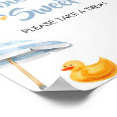 Blue Splish Splash Baby shower Baby's zijn zoet Poster (Hoek)