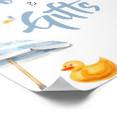 Blue Splish Splash Baby shower Boeken en geschenke Poster (Hoek)