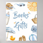 Blue Splish Splash Baby shower Boeken en geschenke Poster (Voorkant)