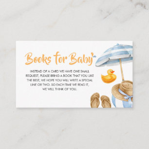 Blue Splish Splash Baby shower Boeken voor Baby Informatiekaartje