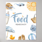 Blue Splish Splash Baby shower Food Poster (Voorkant)