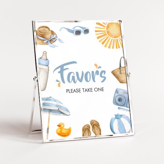 Blue Splish Splash Baby shower gunsten Poster