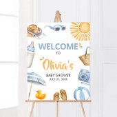 Blue Splish Splash Baby shower Welkom Poster