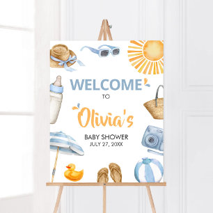 Blue Splish Splash Baby shower Welkom Poster