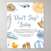 Blue Splish Splash Baby shower zeg geen Baby Poster (Voorkant)