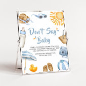 Blue Splish Splash Baby shower zeg geen Baby Poster