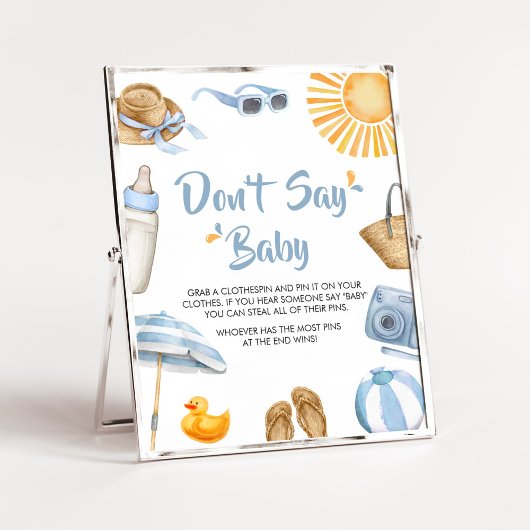 Blue Splish Splash Baby shower zeg geen Baby Poster
