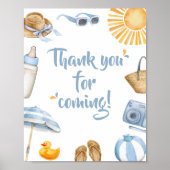 Blue Splish Splash Bedankt voor uw komst Poster (Voorkant)