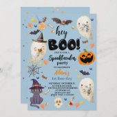 Blue Spooktacular Halloween 1st Boo-day Verjaardag Kaart (Voorkant / Achterkant)