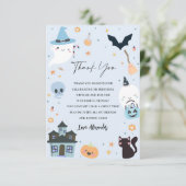 Blue Spooky Birthday Bedankt voor je kaart (Staand voorkant)