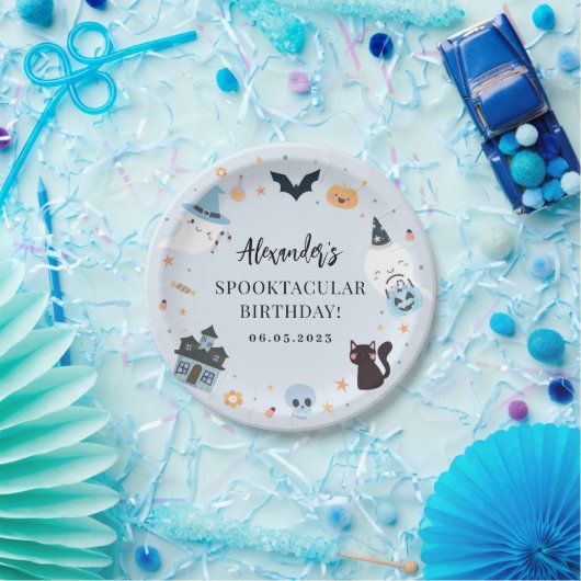 Blue Spooky Birthday Paper Bord (Feest)