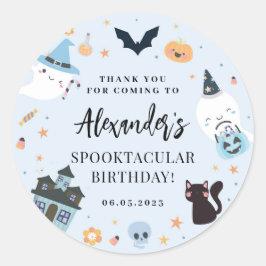 Blue Spooky Halloween Birthday Sticker