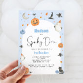 Blue Spooky One 1e Boo-day uitnodiging