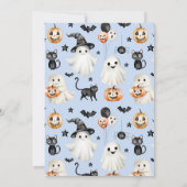 Blue Spooky ONE 1st Birthday Ghosts Uitnodiging (Achterkant)