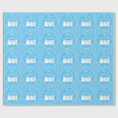 Blue Spooky One Boy Ghost Halloween 1e verjaardag Cadeaupapier (Vlak)