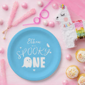 Blue Spooky One Ghost Boys eerste verjaardag Papieren Bordje (Feest)