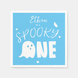 Blue Spooky One Ghost Boys eerste verjaardag Servet