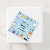 Blue Spooky One Halloween 1st Birthday Favoriet Ta Bedankjes Labels (In situ)