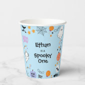 Blue Spooky One Schattige Ghost Halloween 1st Birt Papieren Bekers (Achterkant)
