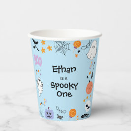 Blue Spooky One Schattige Ghost Halloween 1st Birt Papieren Bekers
