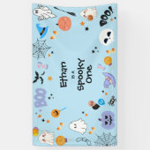 Blue Spooky One Schattige Ghost Halloween 1st Birt Spandoek (Verticaal)