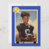 Blue Sport Foto Football Verjaardag Kaart (Voorkant)