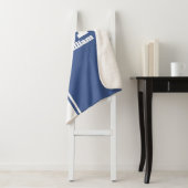 Blue Sport Stripe Monogram Sherpa Blanket Sherpa Deken (In situ)