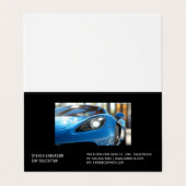 Blue Sports Car | Close Up Visitekaartje (Buitenkant ongevouwen)