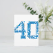 Blue Sports Jerzee Number 40 Briefkaart (Staand voorkant)