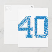 Blue Sports Jerzee Number 40 Briefkaart (Voorkant / Achterkant)