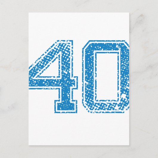 Blue Sports Jerzee Number 40 Briefkaart (Voorkant)