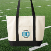 Blue Sports Team Aangepaste naam Speler Nummer Tea Tote Bag