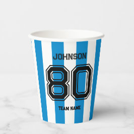 Blue Sports Team Custom Name Number Team Gameday Papieren Bekers