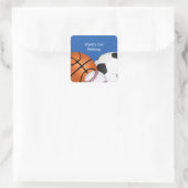 Blue Sports Theme Birthday Vierkante Sticker (Tas)