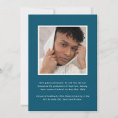 Blue Sporty Stripes 2 Photo Graduation Aankondiging (Achterkant)