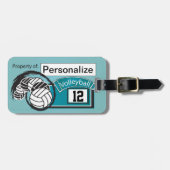 Blue Sporty Volleyball 🏐 Bagagelabel (Voorkant horizontaal)