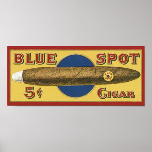 Blue Spot Cigar Label Poster