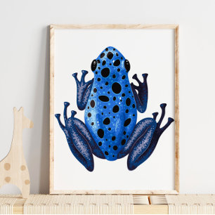 Blue Spotted Frog Digital Print   Kikkerwandafdruk