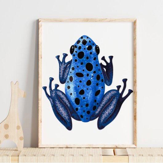 Blue Spotted Frog Digital Print | Kikkerwandafdruk