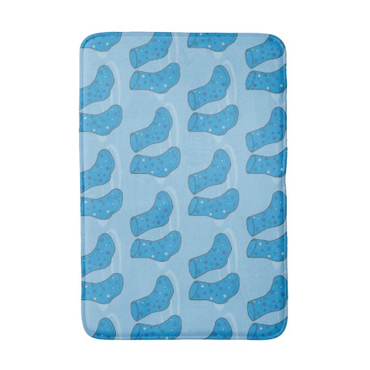 Blue Spotty Wellies Boots Quirky Pattern Badmat (Voorkant Verticaal)