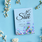 Blue Spring Bewaar de datum bruiloft minimalistisc Save The Date