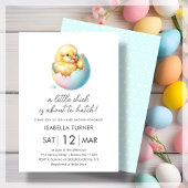 Blue Spring Chick Baby shower Uitnodiging