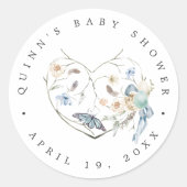Blue Spring Easter | Baby shower Hartelijk dank Ronde Sticker (Voorkant)