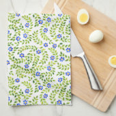 Blue Spring Floral Towel Theedoek (Quarter Fold)