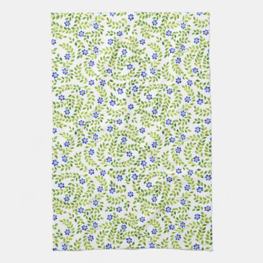 Blue Spring Floral Towel Theedoek (Verticaal)