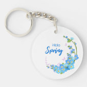 Blue Spring Flowers Acryl Sleutelhanger (Voorkant)