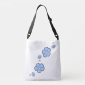 Blue Spring Flowers Cross Body Canvas tas (Achterkant)