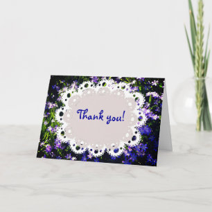 Blue Spring Flowers & White Doily Bedankt voor je 