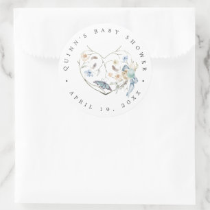 Blue Spring Pasen   Baby Shower Bedankt Ronde Sticker